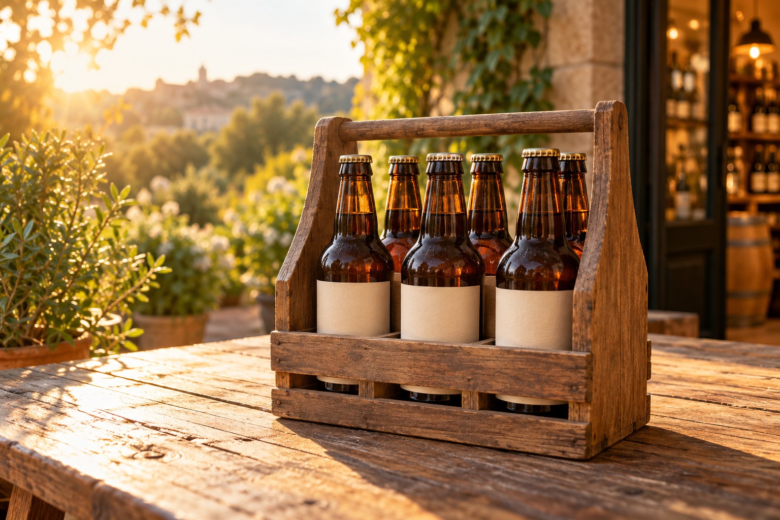 Illustration d’ambiance : un panier de bouteilles de bière